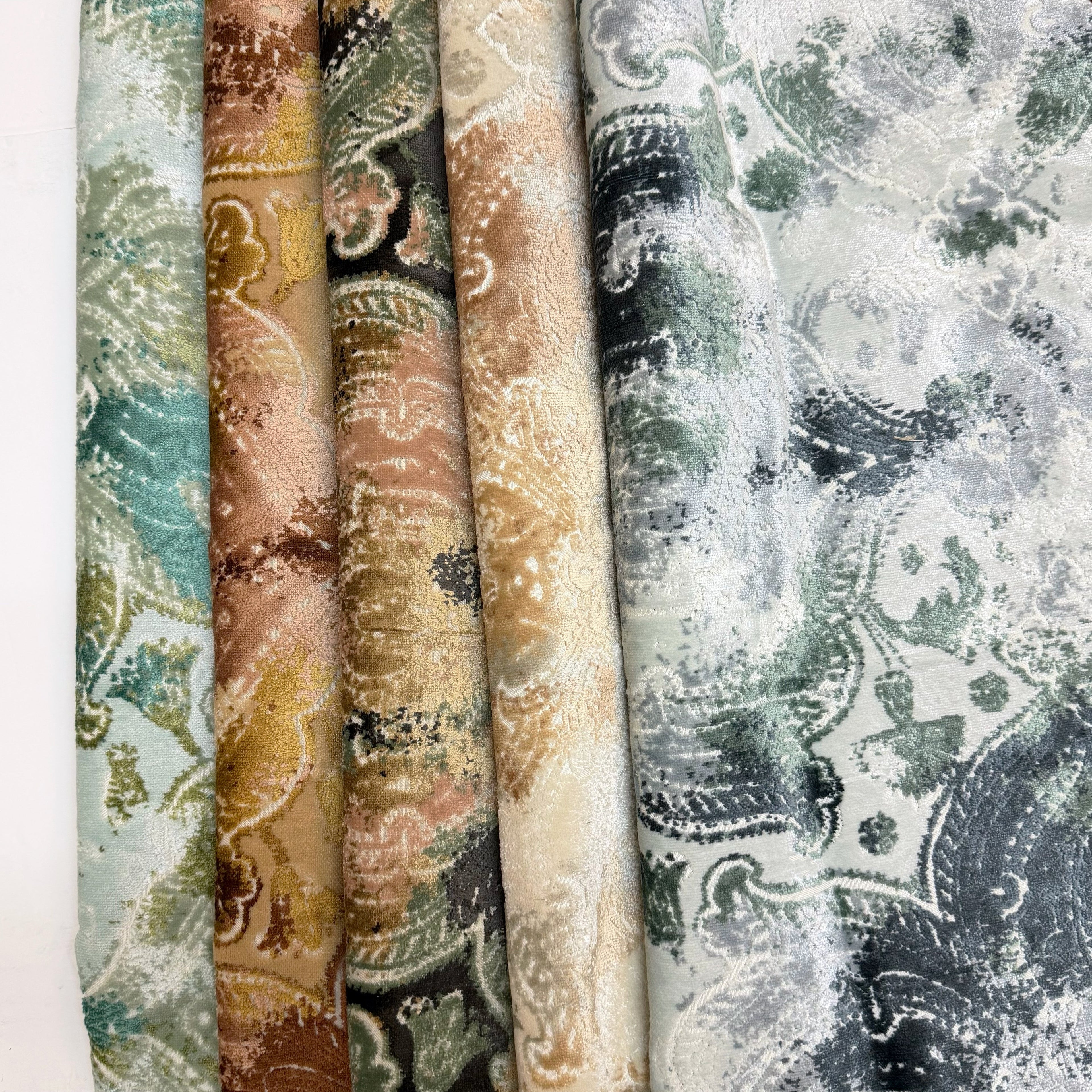 KASHMIR - CUT VELVET UPHOLSTERY FABRIC BY THE YARD