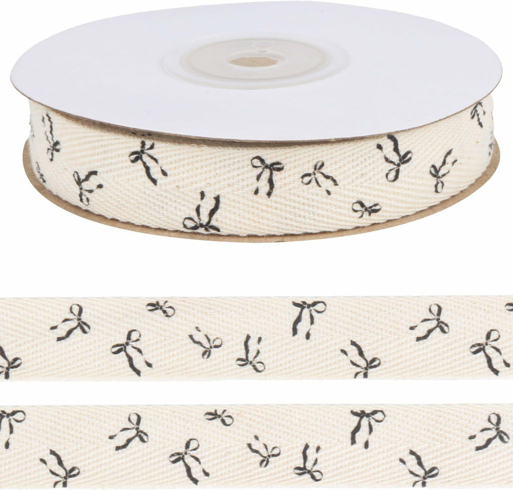 Luhiew Black Cotton Bow Ribbon 3/5 Inch 10 Yards Crafting Gift Wrap