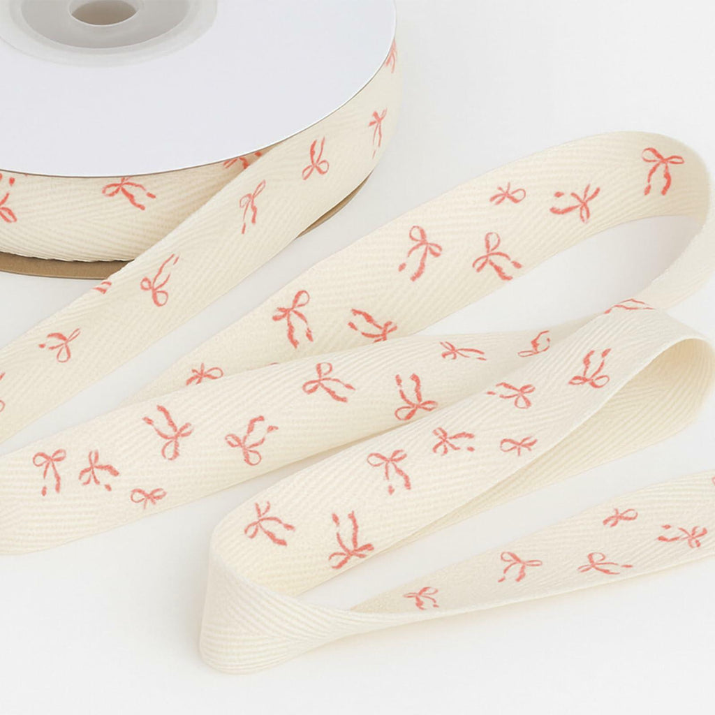 Luhiew Pink Cotton Bow Ribbon 3/5 Inch 10 Yards Craft Gift Wrap