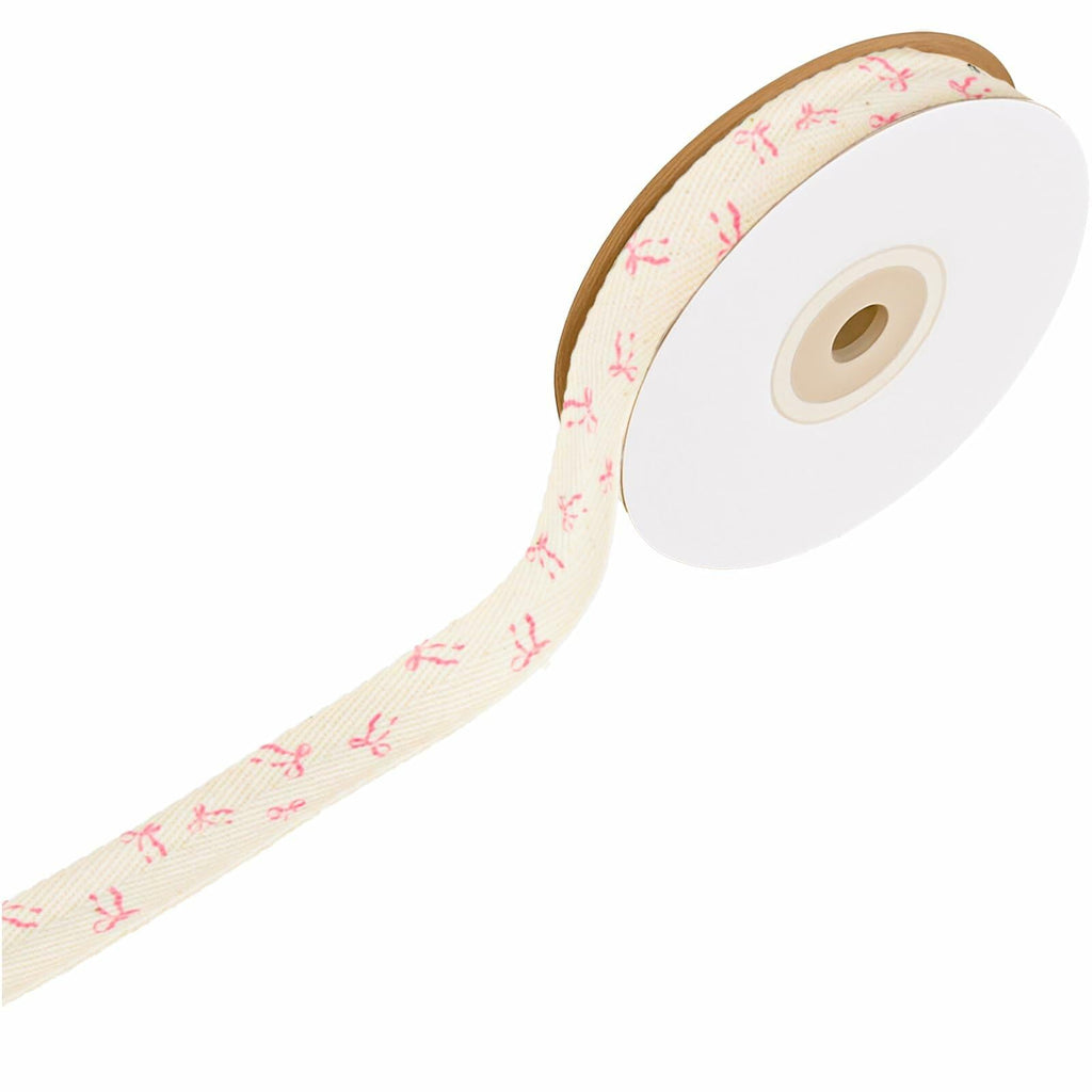 Luhiew Pink Cotton Bow Ribbon 3/5 Inch 10 Yards Craft Gift Wrap