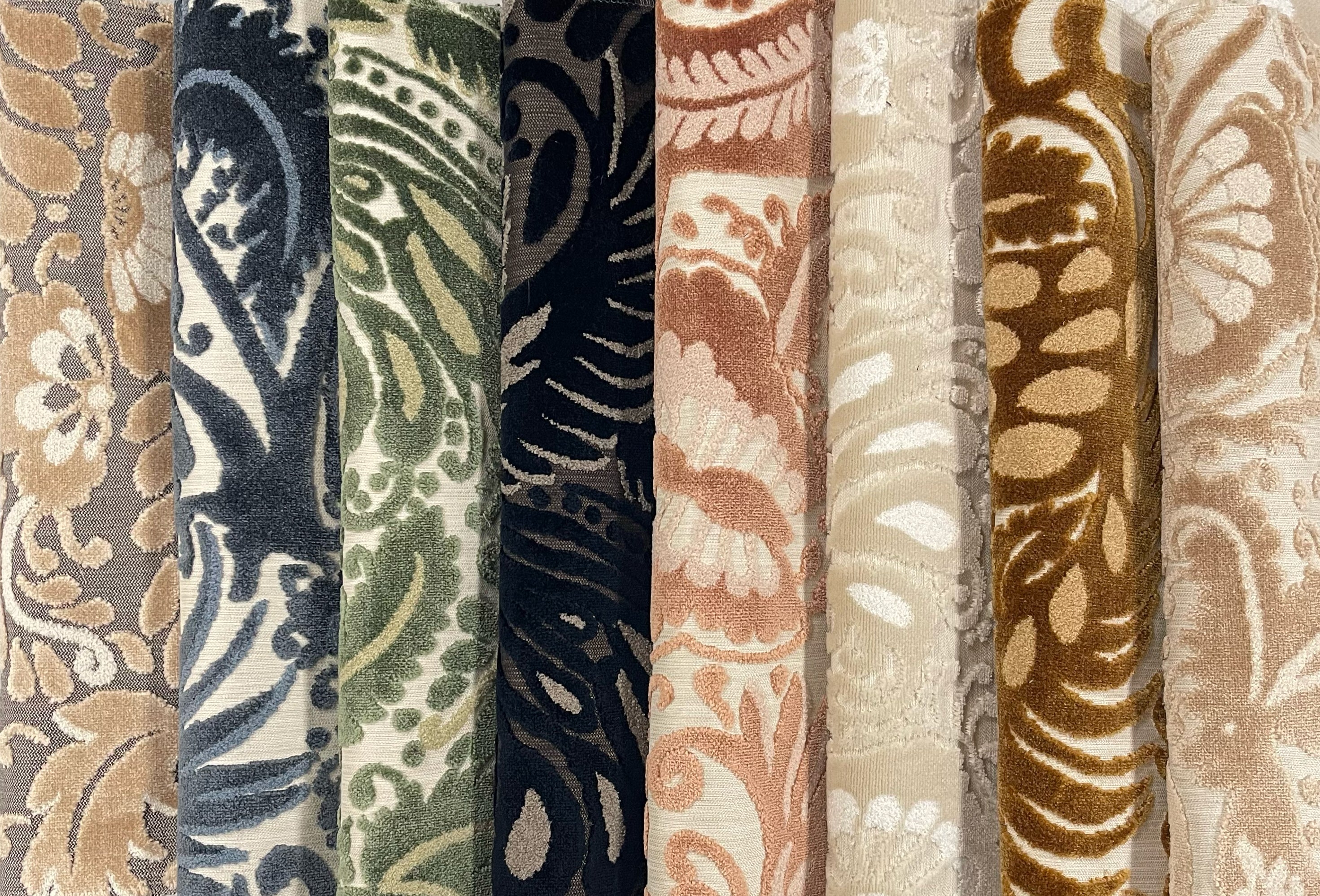 OTOMI - MEXICAN OTOMI PATTERN CUT VELVET UPHOLSTERY FABRIC BY THE YARD