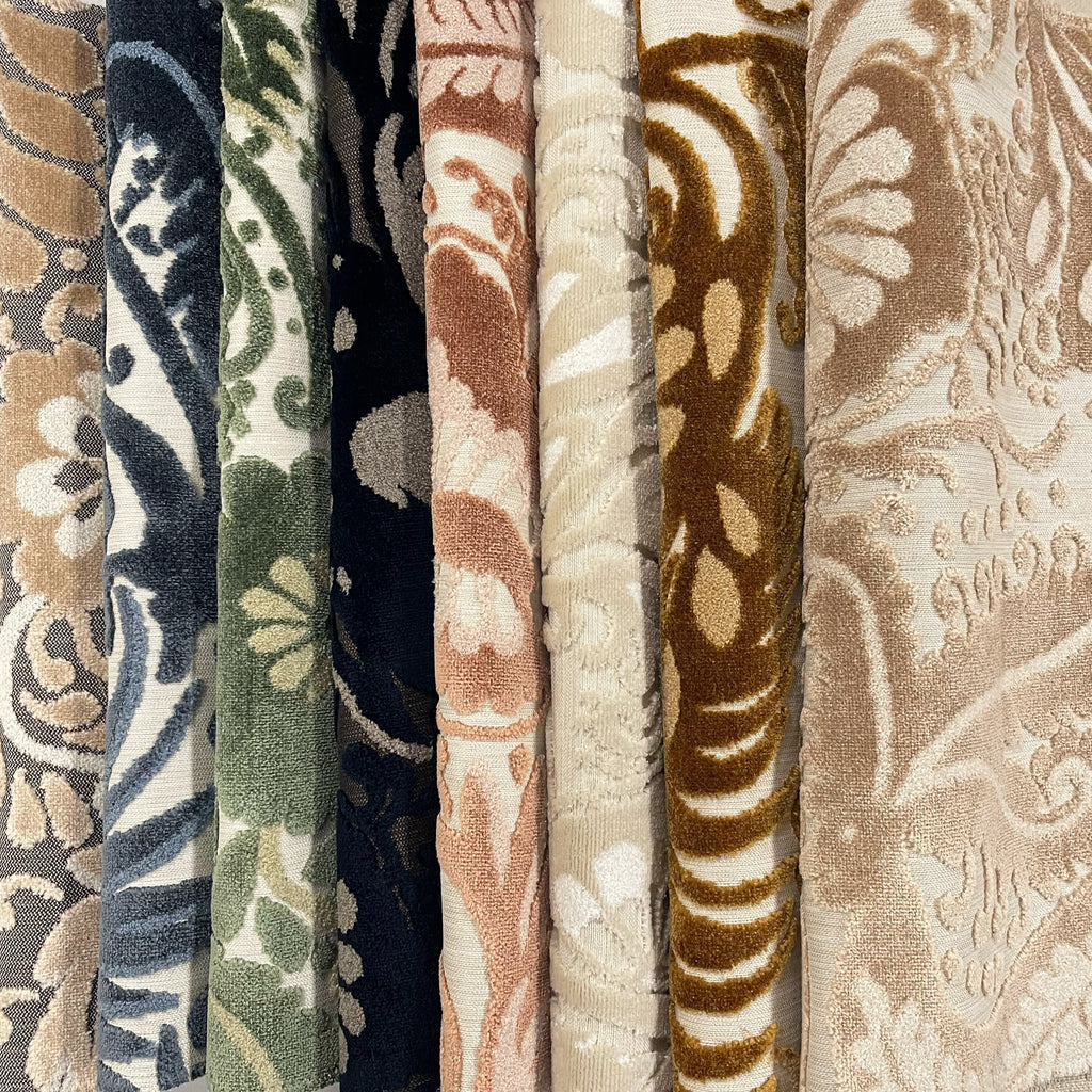 OTOMI - MEXICAN OTOMI PATTERN CUT VELVET UPHOLSTERY FABRIC BY THE YARD