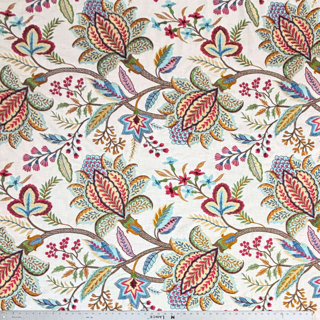 PENELOPE - CREWEL EMBROIDERY FABRIC, PERFECT FOR CURTAINS and DRAPERIES