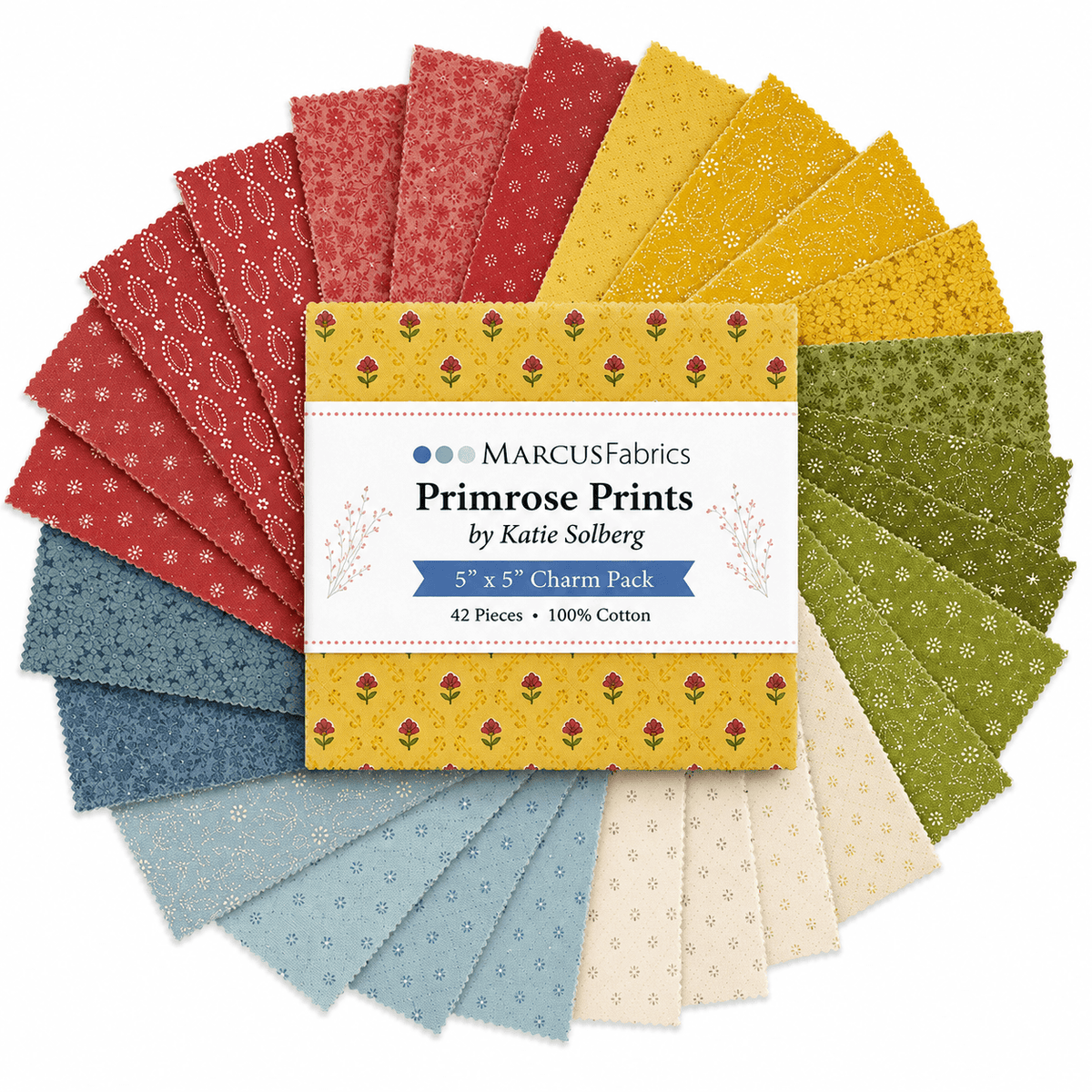 Primrose Prints by Marcus Fabrics - 5"x5" Charm Pack (42 Squares)