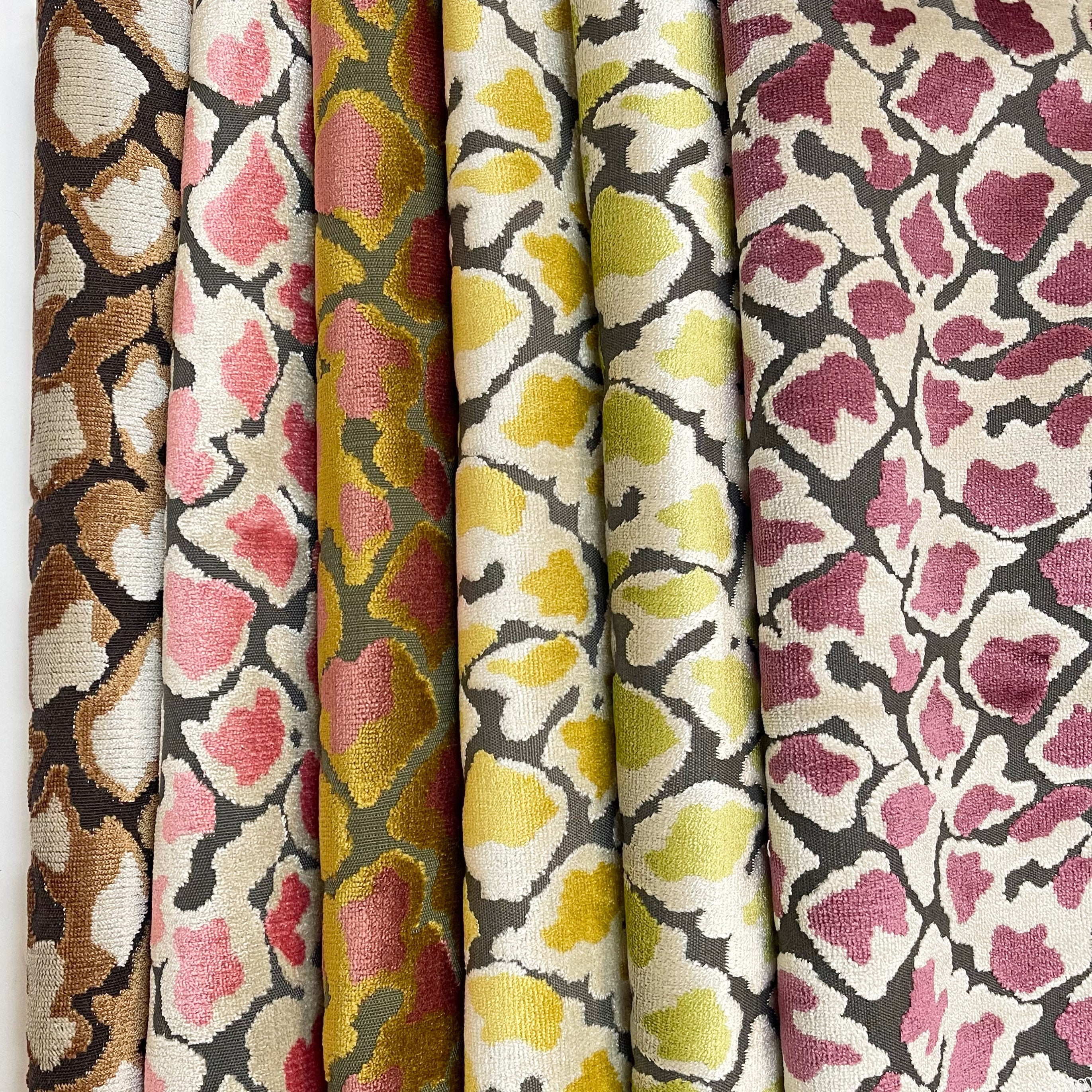 SWAGGER - LEOPARD PATTERN CUT VELVET UPHOLSTERY FABRIC BY THE YARD